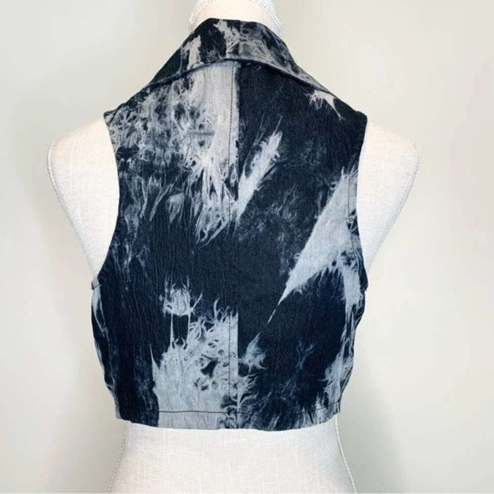 Lush Studded Tie Dye Festival Punk Boho Vest Medium - Picture 5 of 12
